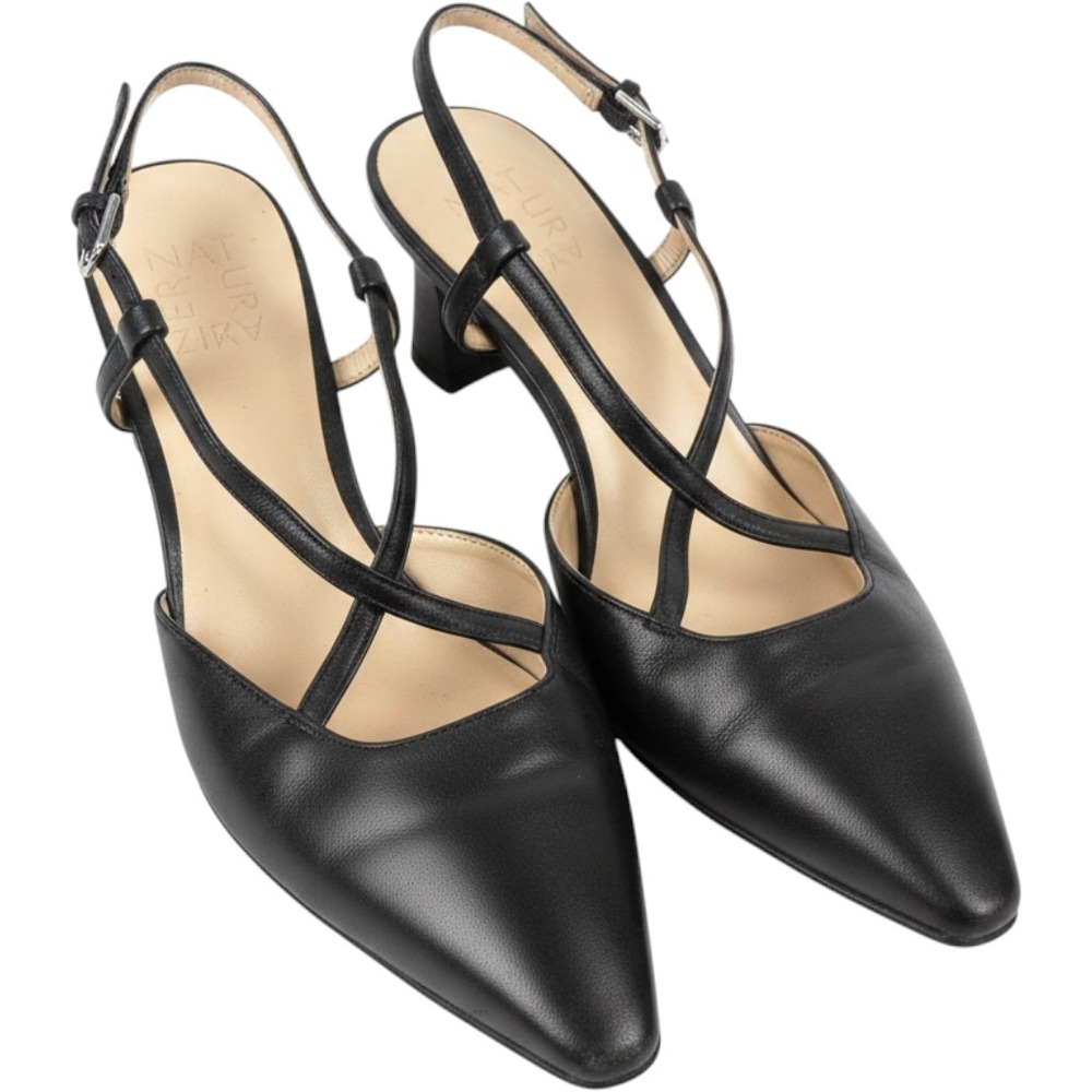 Naturalizer Tahira Black Slingback Pumps Pointed Toe Kitten Heel Womens 8M